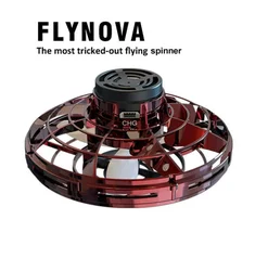 Youthful Flynova Drone Fly Spinner - Mini UFO Flying Toy & Fingertip Gyroscope (Red)