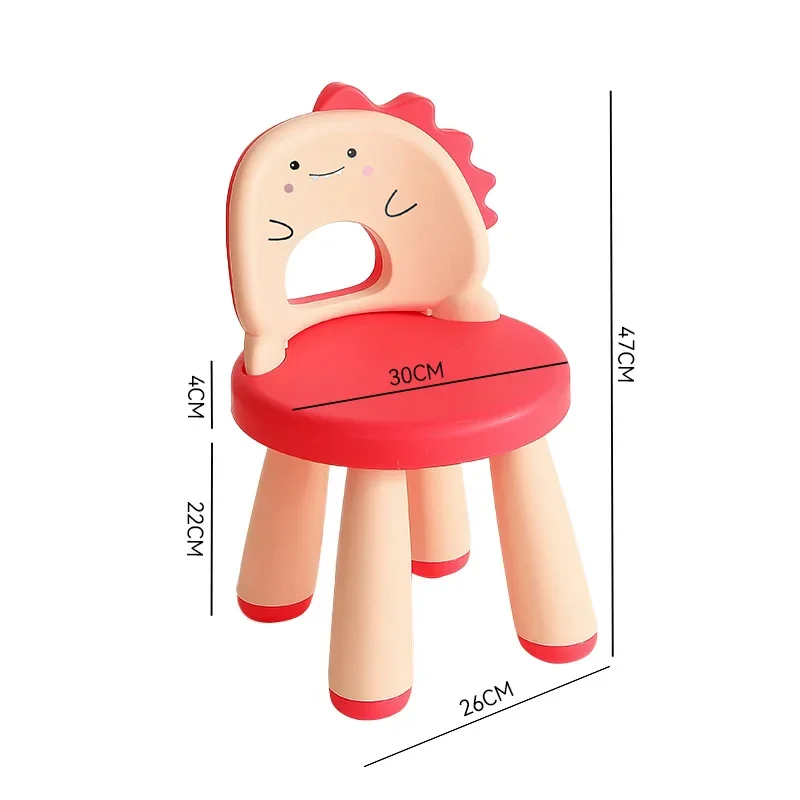 Thickened Plastic Dinosaur Back Chair Children's Stool Baby Chair Cartoon Bench Dragon Year New Model Furniture Kids' Seat