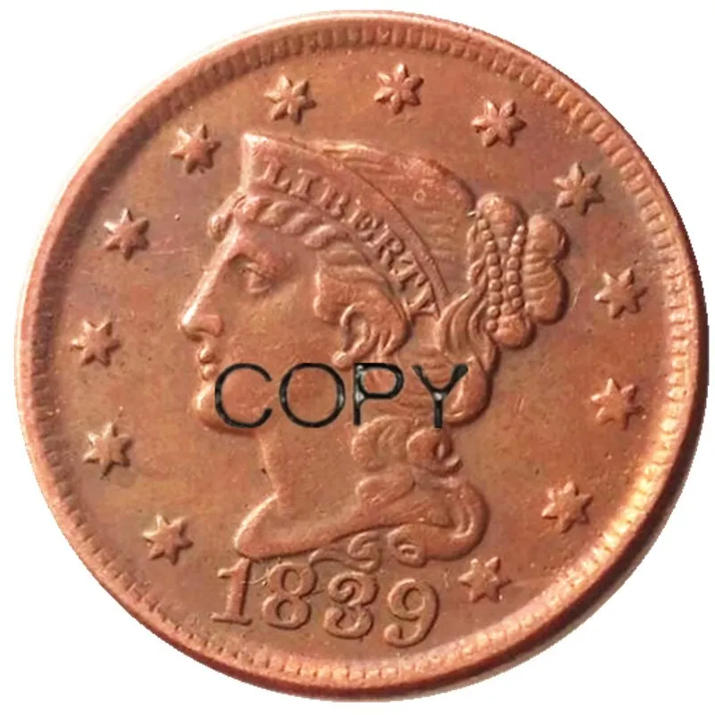 

US Coins 1839 Braided Hair Large Cents 100% Copper Coins