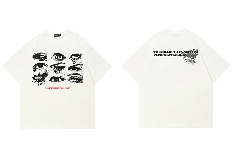 Eyes Print Casual White T-shirt 4 Eyes Print Casual White T-shirt S22990a5b74df454a968a4c4bbb6e1439B