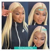 30 40 46 pouces 613 os droit perruque de cheveux humains couleur miel blond 13x6 HD dentelle frontale 13x4 avant perruques 100% brut perruque de cheveux humains 3