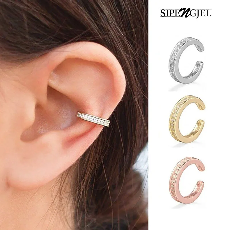 Ear Clip Earrings Korea Circle Ear Cuffs Fake Piercing Cuff Earrings ear clip earrings clip earrings ear clip ear accessories Accessories Set For Women Trend Jewelry SIPENGJEL