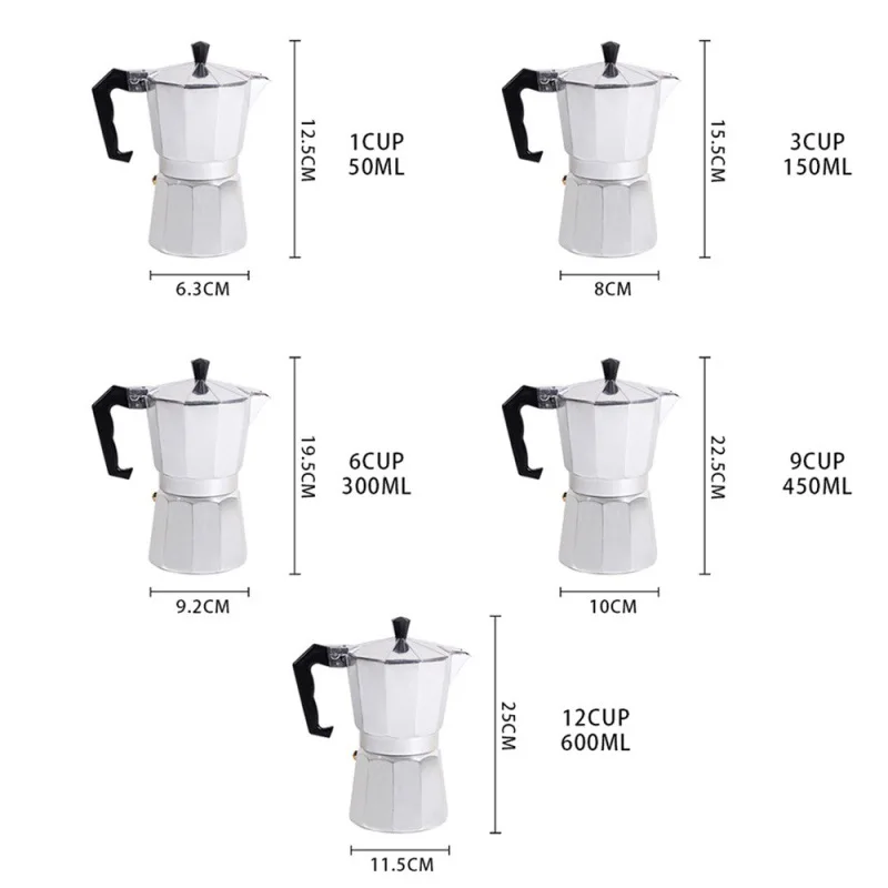 Coffee Maker Machine Aluminum Mocha Pot Mocha Coffee Pot Octagonal Aluminum Span coffee maker coffee pot espresso maker