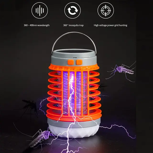 2023 Buzz Blast Pro Portable Mosquito Zapper Solar És Usb Töltés Kültéri Beltéri Elektromos Bug Számára - Image 3
