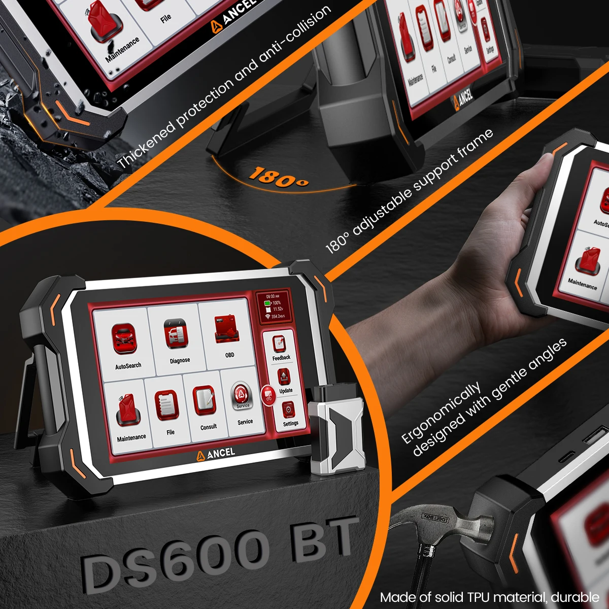 ANCEL DS600BT OBD2-Diagnosetool DOIP CANFD Bidirektionale Steuerung ECU-Codierung 34 Resets lebenslanges kostenloses Update vs. Thinkcar 689BT – Detail 7