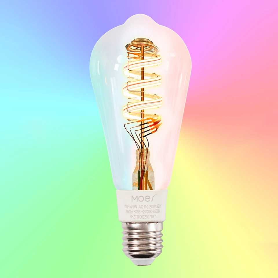 Smart Dimmable WiFi LED Filament Bulb with RGB Color