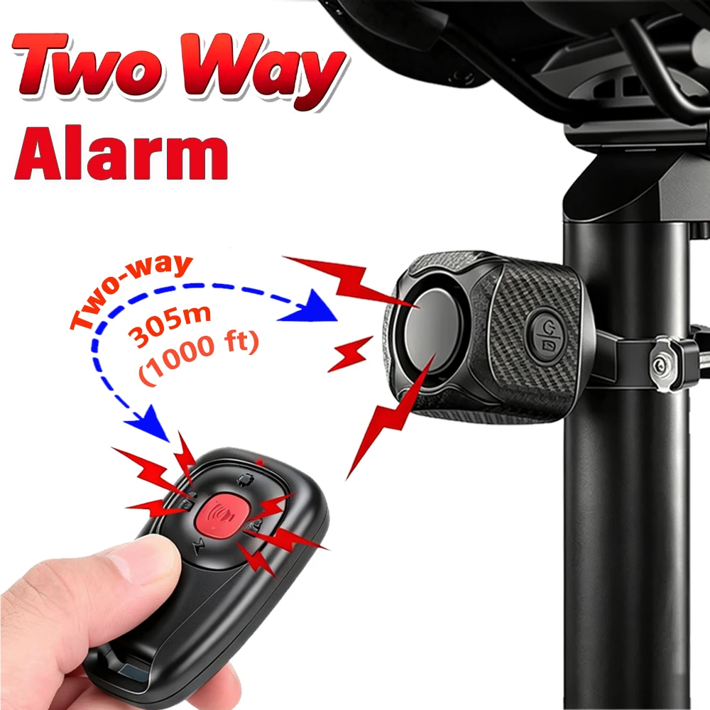 Wireless Remote Control Motorcycle Alarm with Vibration Sensor - 113dB Loud and Waterproof Security System