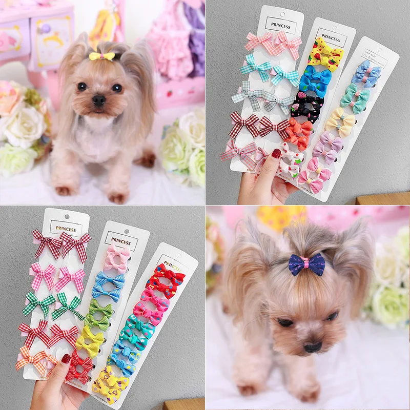 

Dog Pet Bowknot Hair Clip 10Pcs/Lot Colorful Kitten Puppy Hairpin Pet Dog Cat Bow Hair Accessories Pet Decoration Supplies
