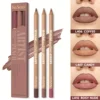 Face Secret Coffee Tones Beige Matte Lip Liner 3pcs/Set,Waterproof,Long-Lasting, Velvet Smooth Natural Soft Pencil Lipstick 1