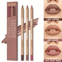 Face Secret Coffee Tones Beige Matte Lip Liner 3pcs/Set,Waterproof,Long-Lasting, Velvet Smooth Natural Soft Pencil Lipstick 1