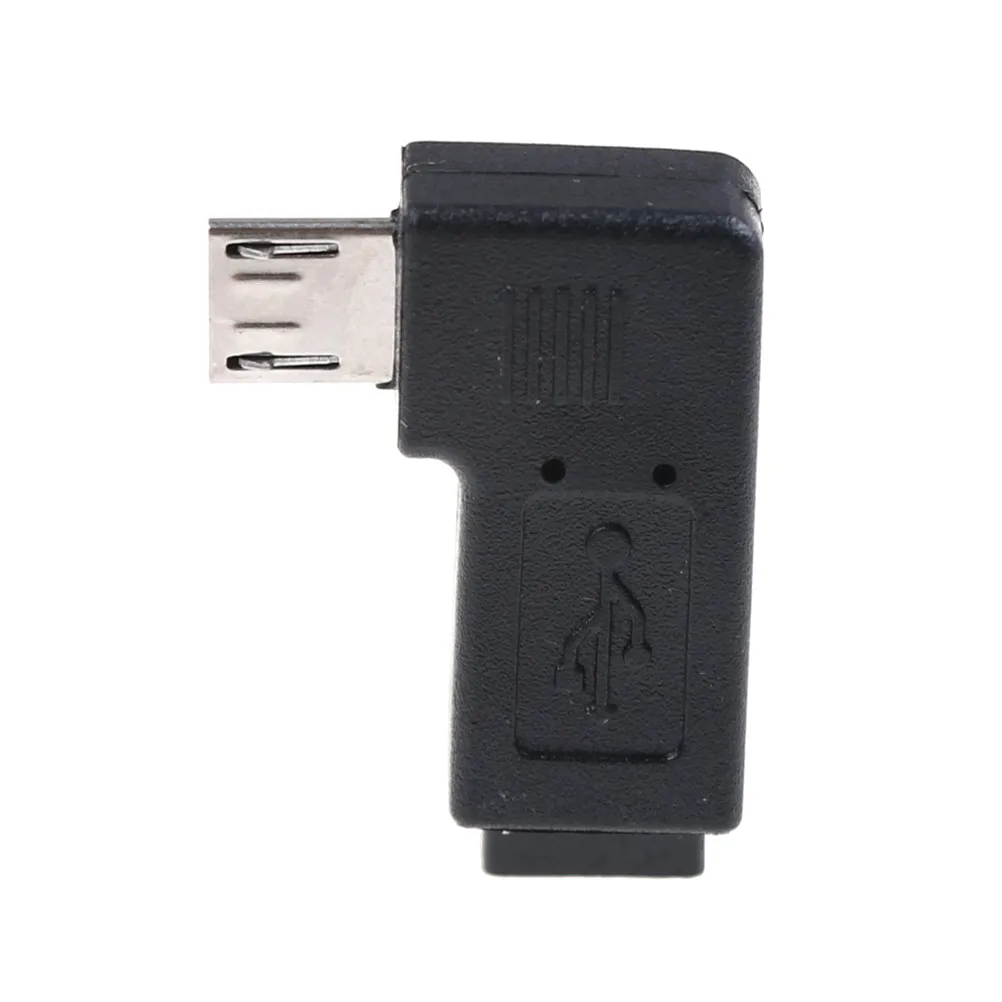 2PCS 90 Degree Micro Left &Right Angle USB Male to Female Plug Adapters Charger