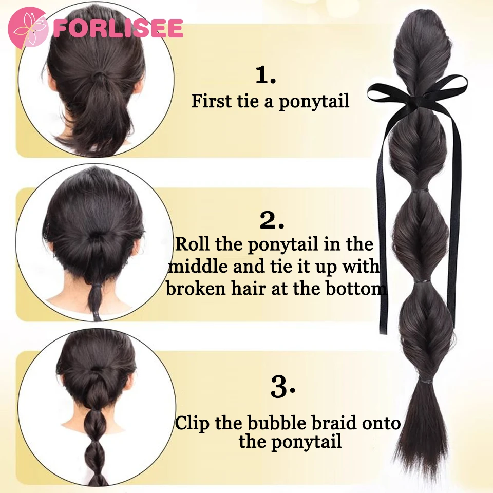 Synthetic Bubble Twist Ponytail Wig Hairpiece for Women, clip in ponytail hair extension, synthetic ponytail, synthetic hair accessories, clip in ponytail extensions