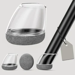 8PCS Black Silicone Chair Leg Floor Protectors with Felt Pads - M(20 - 27mm) (Gray)