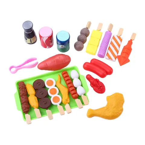 Simulation Barbecue Food Set for Baby Pretend Play Kitchen Kids Toys Cookware Role Play Educational Gift Toys for Children