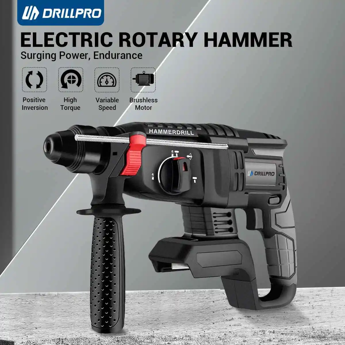 Drillpro 26MM Brushless Electric Hammer Drill Electric Impact Drill Multi-function Cordless Rotary Tool For 18V Battery 2