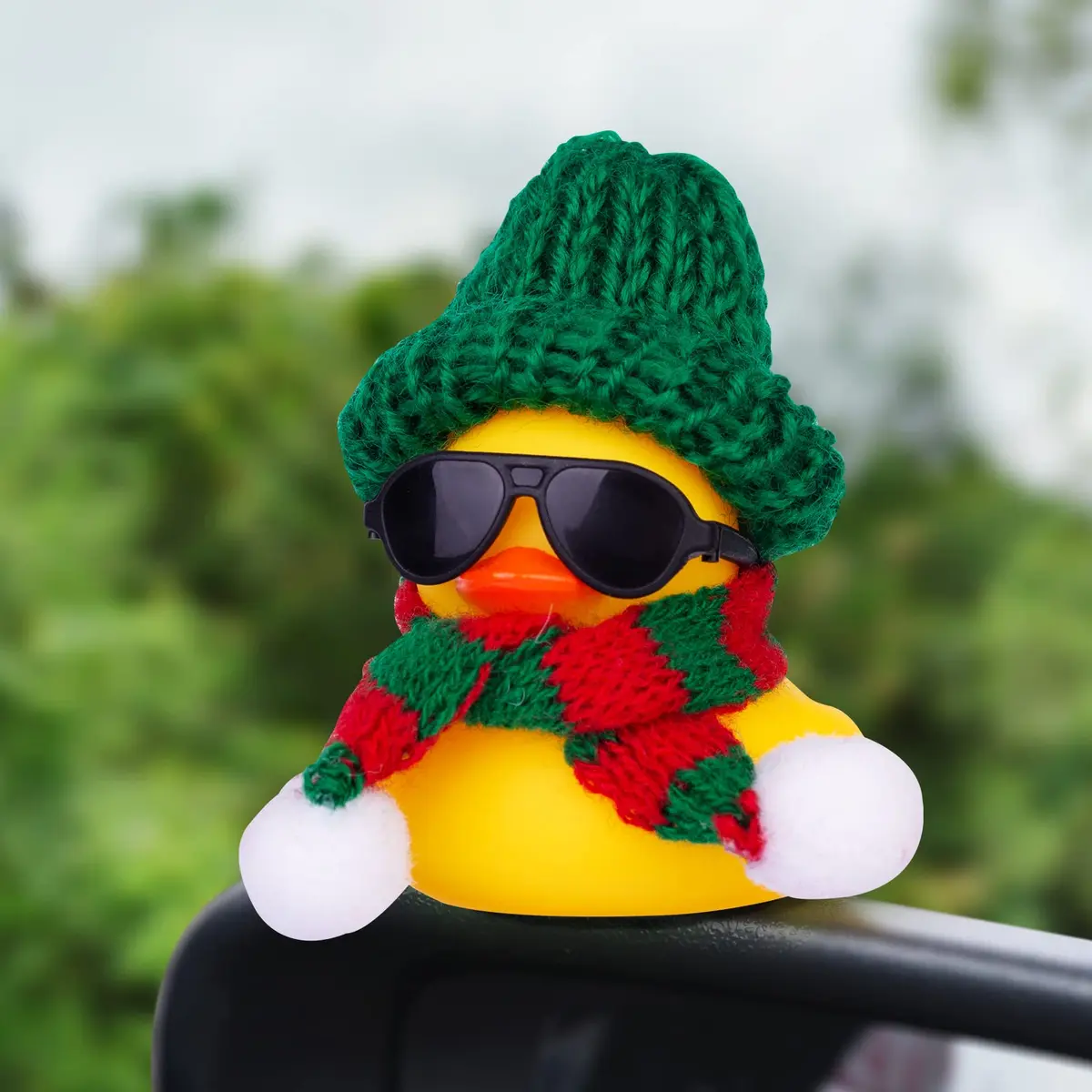 2 Set Rubber Duck Car Ornaments Yellow Duck Christmas Car Dashboard Decorations for Car Dashboard Accessories Holiday — view 6