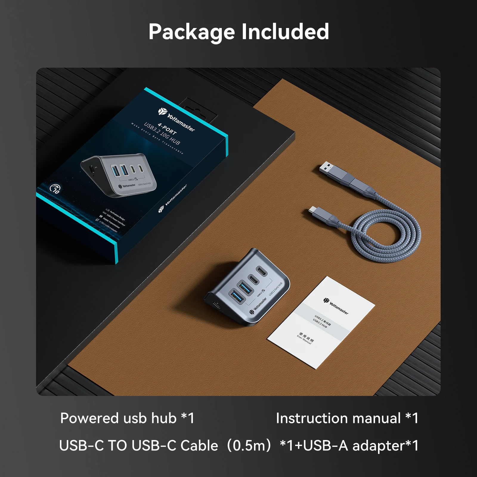 Yottamaster-adaptador de Hub Usb Multi-function Docking Station para Windows Mac Usb Splitter Tipo-c Usb-a 4in 10gbps 3.1 - Imagem 2