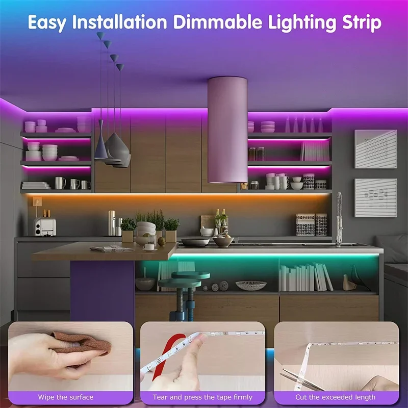 Description Picture 3 of item30M/98.4ft Led Lights for Bedroom, Music Sync Color Changing LED Strip APP Control ,Bluetooth RGB 5050 Led Strip Lights