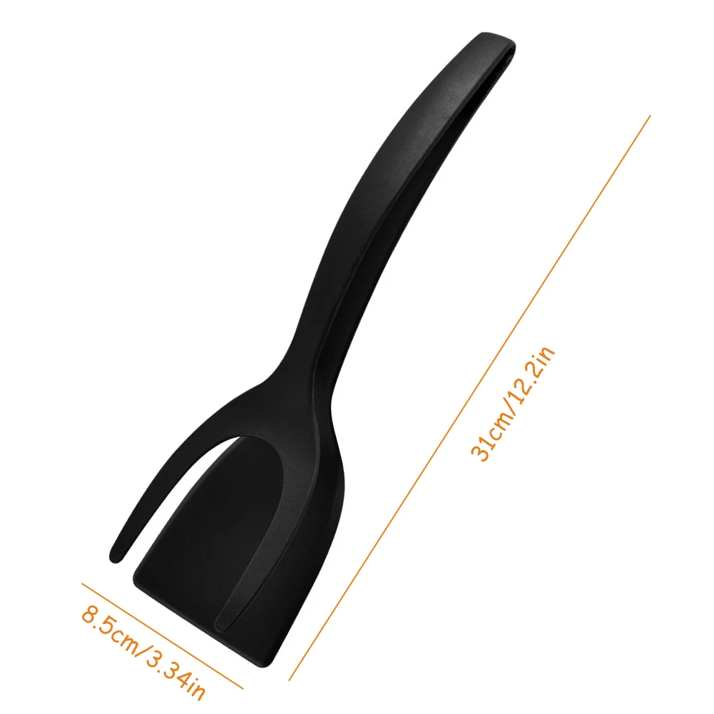 2 In 1 Shovel Clip Silicone Grip Flip Tongs Egg Steak Spatula Tongs Clamp Pancake Fried Turners Cooking Tool Kitchen Accessories