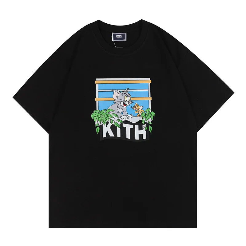 

Футболка Kith для мужчин и женщин, Повседневная Свободная футболка с цветочным принтом, лето 2023