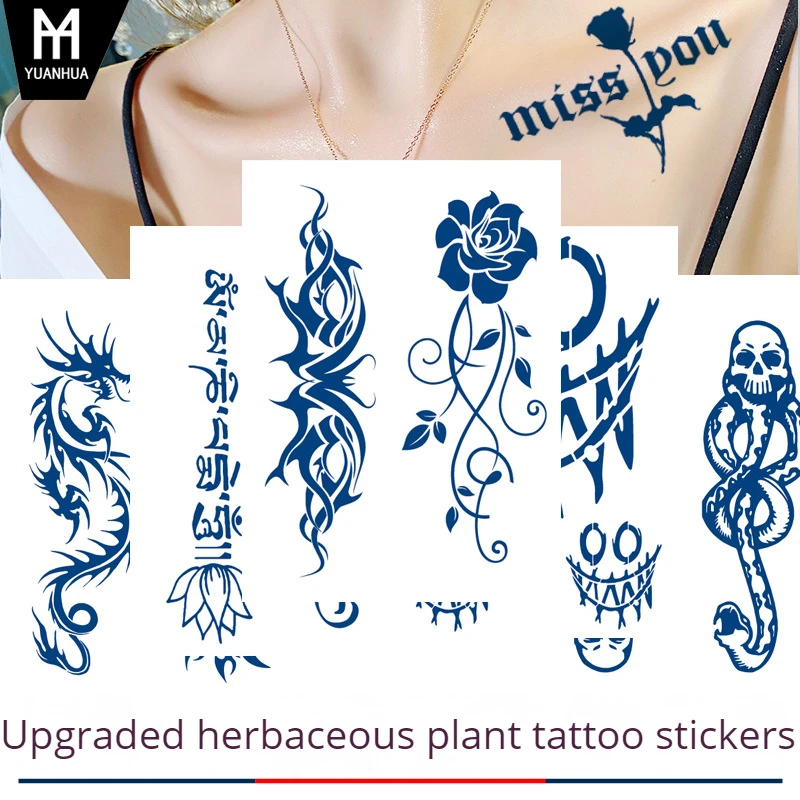 Herbal Plant Tattoo Stickers Last For 7-15 Days And A Half Permanent Temporary Tattoos Stickers Size:110x80mm the last days of pompeii последние дни помпеи