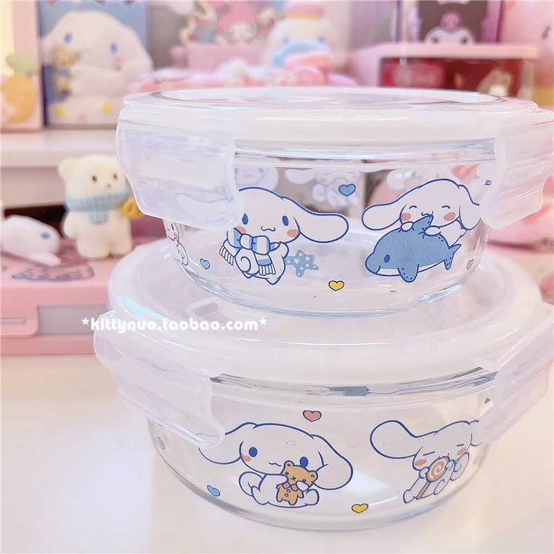 Cute Kawaii Cinnamoroll Inspired Divided Meal/ Food Glass Container wi –  PeachyBaby