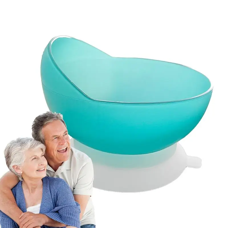 

High Low Scoop Bowl Elderly Dish Auxiliary Adaptive Scooper Non Slip Base Microwaveable Dishwasher Safe Plates With Suction Cup