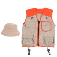 Kit d'explorateur de costumes pour enfants, costume d'aventures d'exploratrice pour enfants comprenant gilet et chapeau, cadeau pour enfants pour ensemble d'aventures en plein air 1