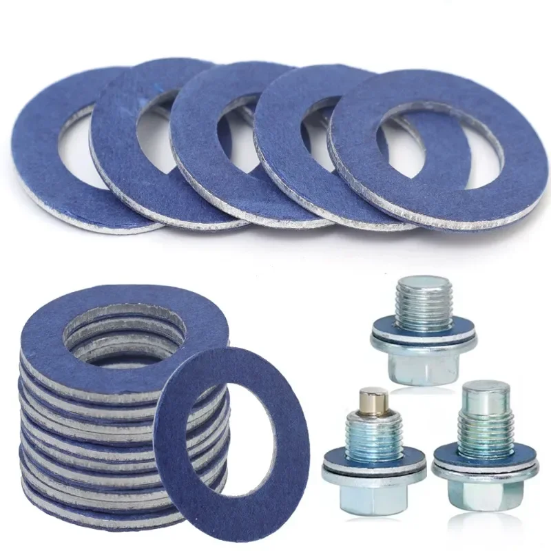 Oil Drain Plug Gasket Oil Drain Plug Seal Washer Sealing Washers 1-20Pcs Oil Drain Plug Gaskets Seal Washer Oil Pan Ring # 90430-12031 For Toyota Camry Corolla Auto Parts
