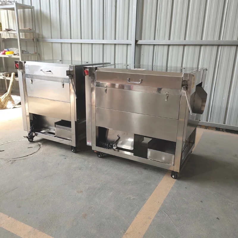 Easy to Operate Automatic Industrial 500kg/h Potato Ginger Roller Washer Brush Peeling Machine potato peeling machine 2