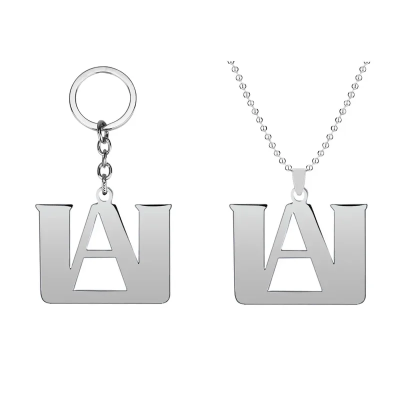 Fashion Simple Silver Color A Logo Letter Stainless Steel Pendant Necklace My This Hero Academia Jewelry Gifts 3