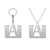 Fashion Simple Silver Color A Logo Letter Stainless Steel Pendant Necklace My This Hero Academia Jewelry Gifts 3