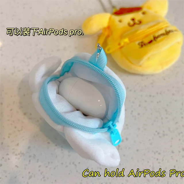 Kawaii Anime Cinnamoroll Purin Dog Plush Toy Cartoon Backpack Plush Bag Cute Mini Coin Purse Earphone Storage Bag Pendant Gift 6