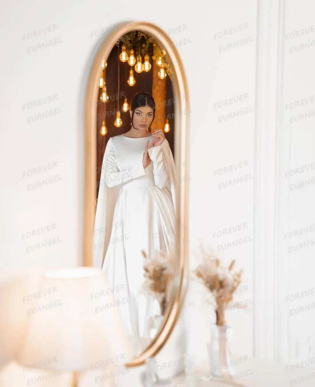 Luxury Elegant Wedding Dresses Woman's Mermaid Sexy Shawl Long Sleeve Formal Muslim Bride Gowns Vestidos De Novia Customized 3