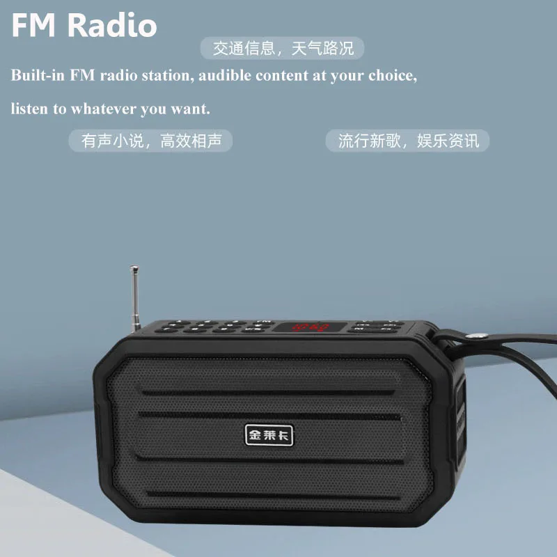 Mini FM Radio Portable Digital Radios with LED Display Outdoor Wireless Bluetooth Speaker Subwoofer Support TF Card USB Recordin