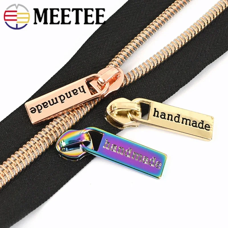 10/30Pcs Meetee Zipper Sliders for 5# Nylon Zippers Handmade Garment Zip Head Puller Bag Repair Kits DIY Sewing Accessories