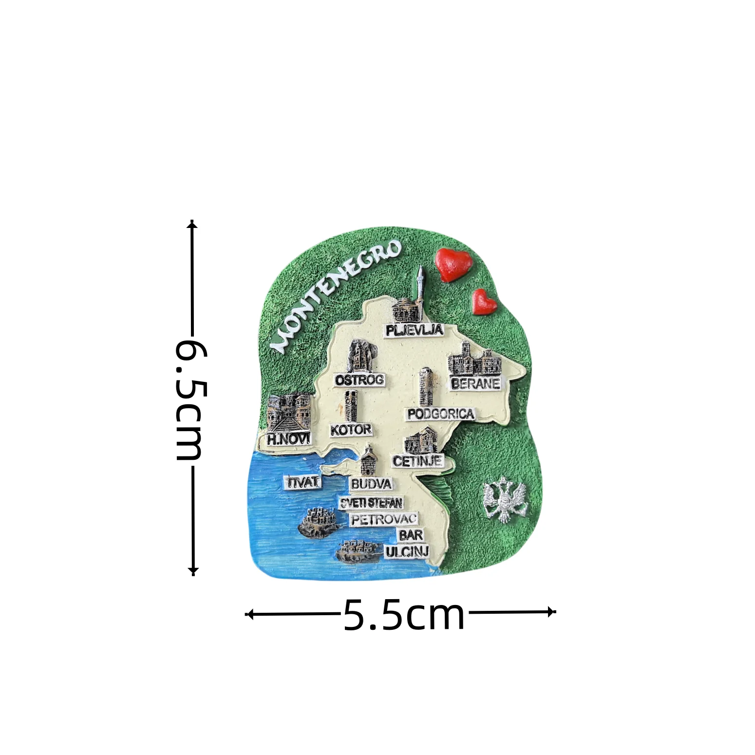 Montenegro 3D Fridge Magnet Souvenir Gift,Resin Handmade Montenegro Refrigerator Magnet Home Decoration Collection