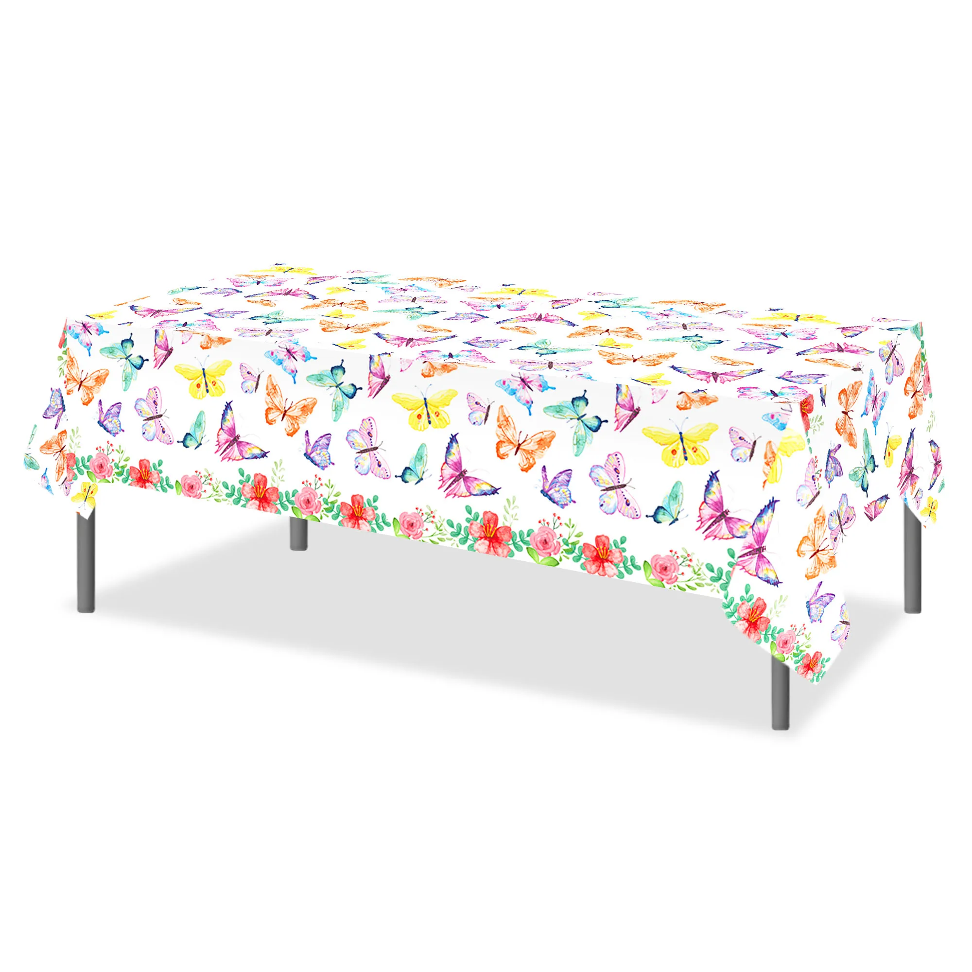

Cartoon Butterfly Disposable PE Tablecloth 130x220cm Baby Shower Birthday Wedding Party Camping Placemat Table Cover Decoration