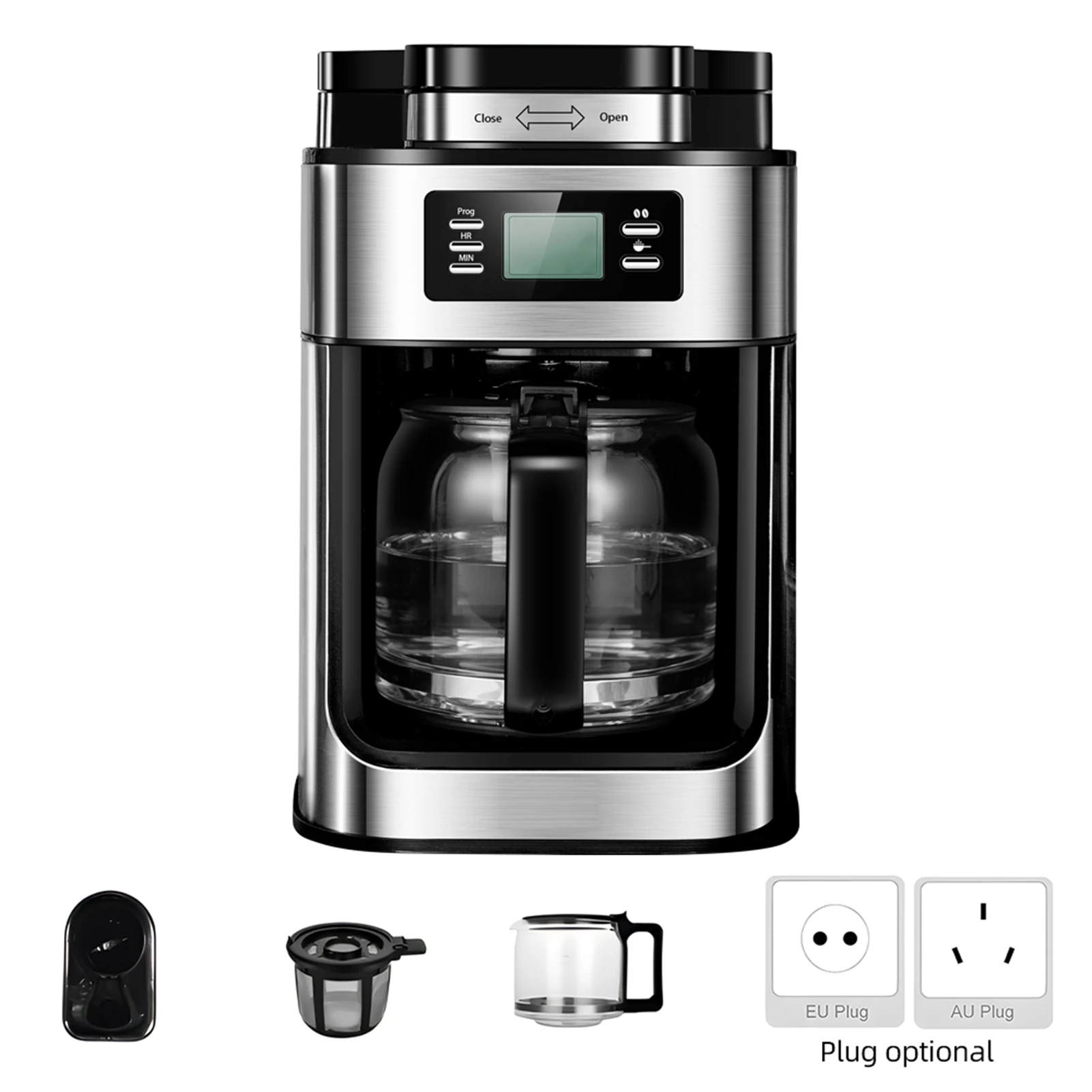 Programmable Coffee Maker with Timer 1050 Watts 1L Large Capacity Maker Keep Warm Grind and Brew Automatic Coffee Machine