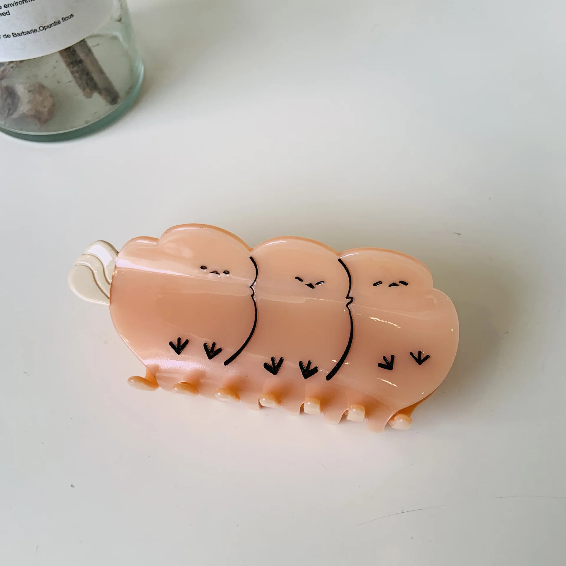 Damen-Clip, Vogel-Acetat-Clip, schwarzer Schwan-Clip, Leopardenmuster, Vogel, Tier, Papagei, Haar-Accessoires, einfache, lustige Hai-Clip-Mode_voghion.com