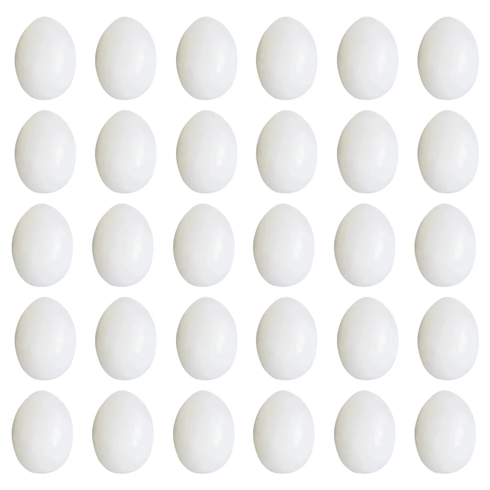 30 Pcs Solid Fake Eggs Simulated Pigeon Eggs Hatching Simulation Bird Toys Plastic Pet Products Supplies Nesting Aids