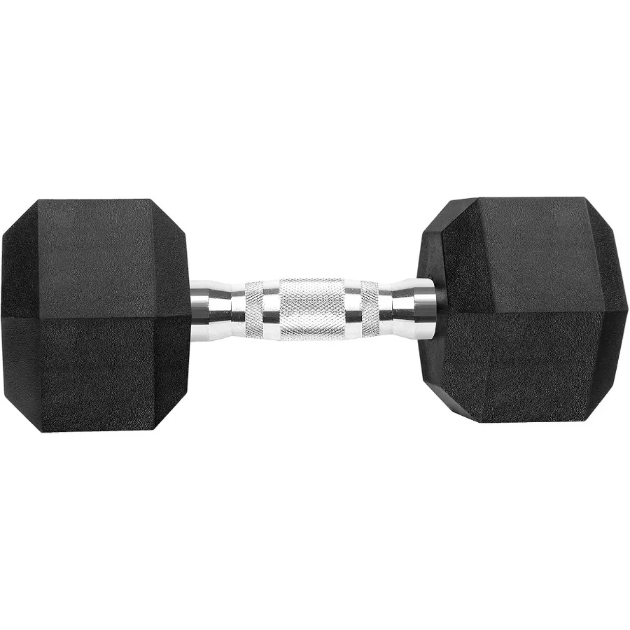 Hex Dumbbells Rubber Coated Cast Iron Hex Black Dumbbell Free Weights for Exercises