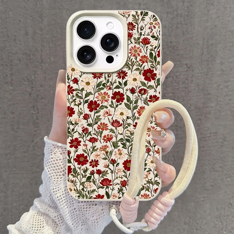 Floral Leopard Print Silicone PU Phone Case Cover