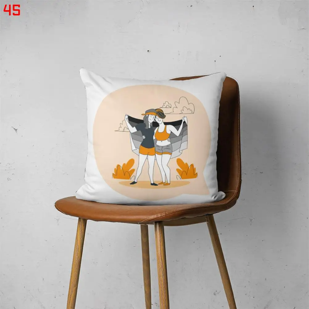 

PRIDE MONTH 00045 Customizable Bedroom Bed Sofa Hotel Car Lumbar Pillow Fashion Decorative Cover