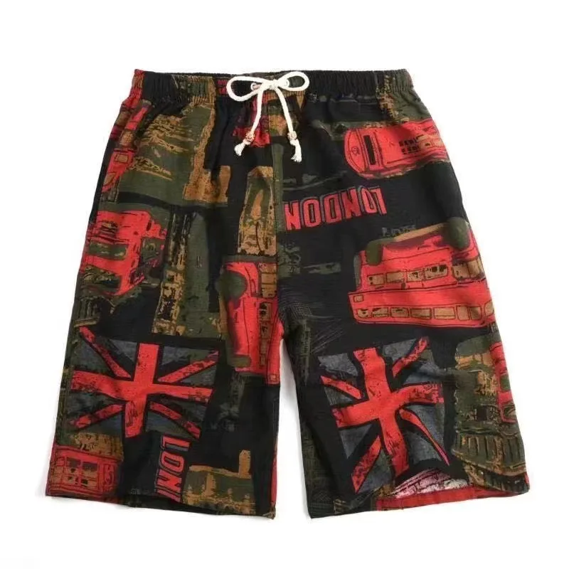 

2023 New Summer Cotton and Linen Men's Shorts Large Size Loose Thin Beach Casual Pants Streatwear
