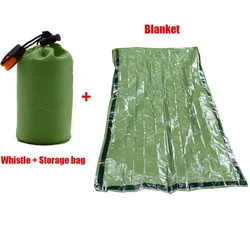 Compact Waterproof Emergency Survival Sleeping Bag - Outdoor Thermal Sack & First Aid Mylar Blanket - 91cmX213cm (Green)