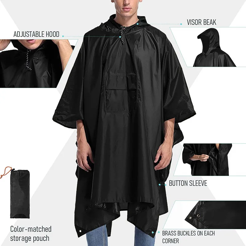 Victoper Poncho Imperméable Grande Taille Pour Adulte