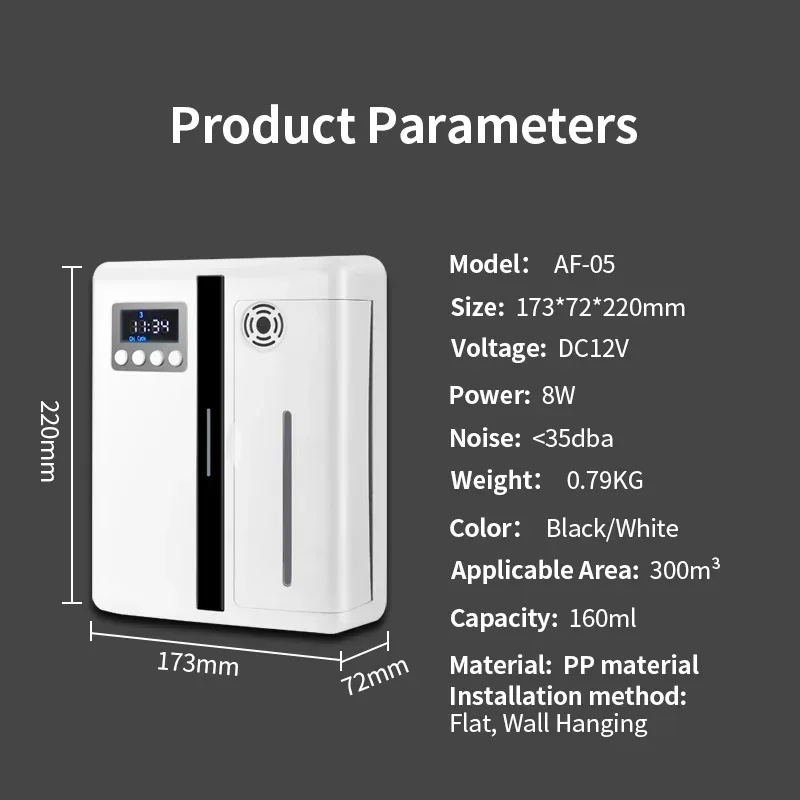 NAMSTE 300m³ Smart Essential Oil Aroma Diffuser Bluetooth Waterless Wall-mounted Aromatherapy Machine 200ml Capacity Home Hotel 1