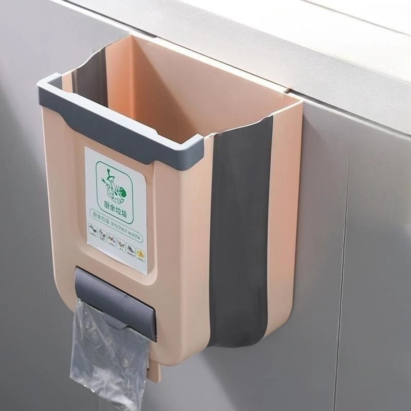 Kitchen Folding Trash Can Wall Mounted Trash Can Kitchen Cabinet thumbnail 2