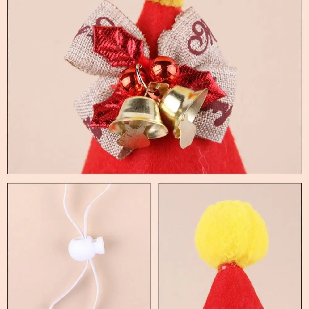 Christmas Pet Bow Hat Adjustable Cat and Dog Christmas Party Decoration Hat Cat Scarf Collar